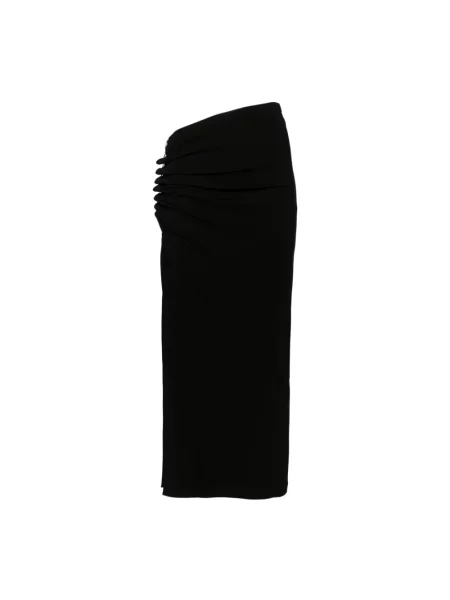 Spódnica midi Paco Rabanne do kolan z rozcieciem czarna