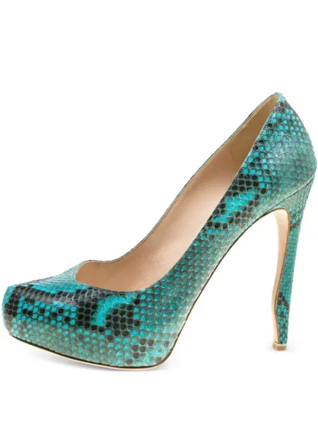 Pantofi cu toc Nicholas Kirkwood din piele verde