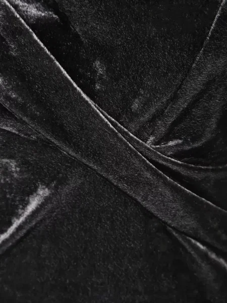 Tricou Giorgio Armani de catifea drapate gri