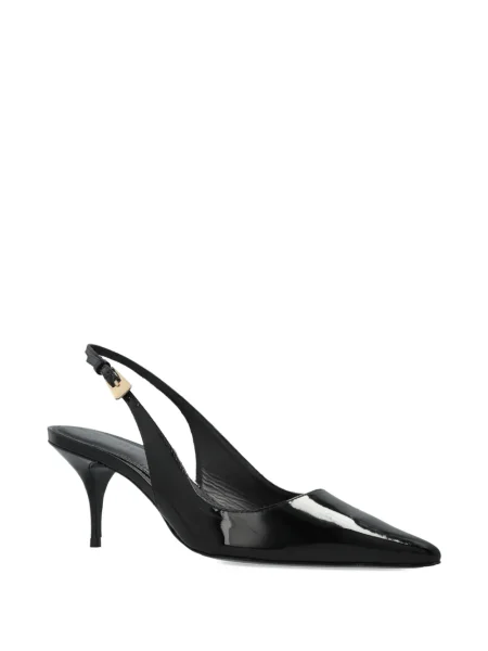 Pantofi cu toc Black Suede Studio din piele de căprioară slingback negru