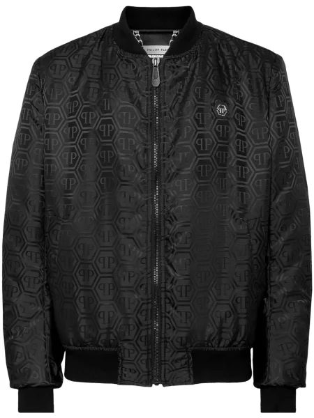 Geacă bomber Philipp Plein din jacard negru