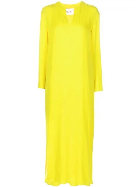 Rochie Valentino cu crăpătură de costum galben