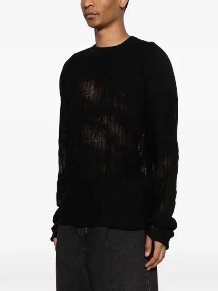 Džemper Isabel Benenato s okruglim izrezom crna