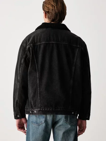 Levi's kurtka jeansowa RELAXED FIT SHERPA czarna