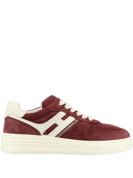 Sneakerși Hogan cu șireturi cu dungi din dantelă roșu