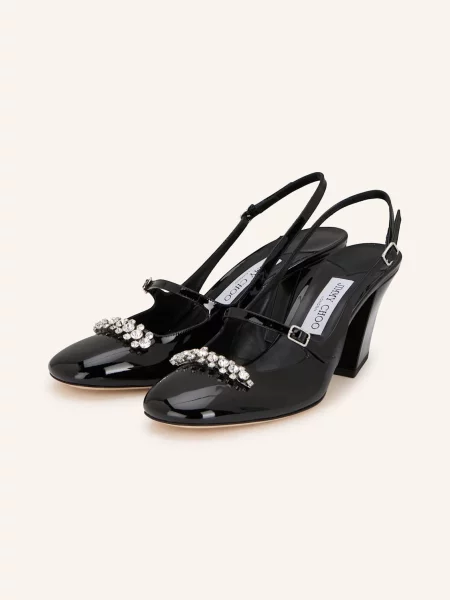 Jimmy Choo Czółenka Mary Jane Belinda Z Ozdobnymi Kamykami schwarz czarna
