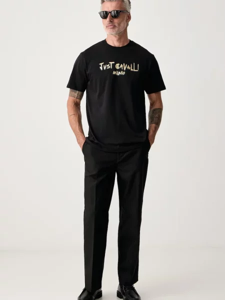 Just Cavalli tricou pentru bărbați din negru