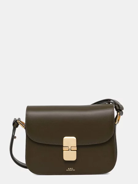 A.P.C. Δερμάτινη τσάντα Sac Grace Small πράσινο