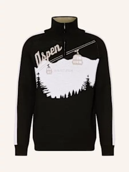 We Norwegians Svetr Troyer Afterski Z Merino Vlny černá/ světle šedá/ světle hnědá černý