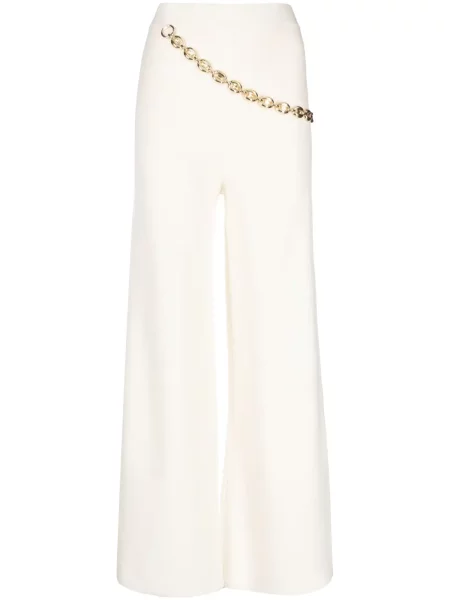 Pantaloni Rabanne tricotate alb