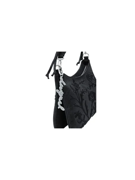 Kvetinová crossbody kabelka Desigual čierna