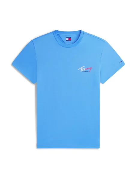 Tommy Jeans Tricou azur / roșu deschis / alb albastru