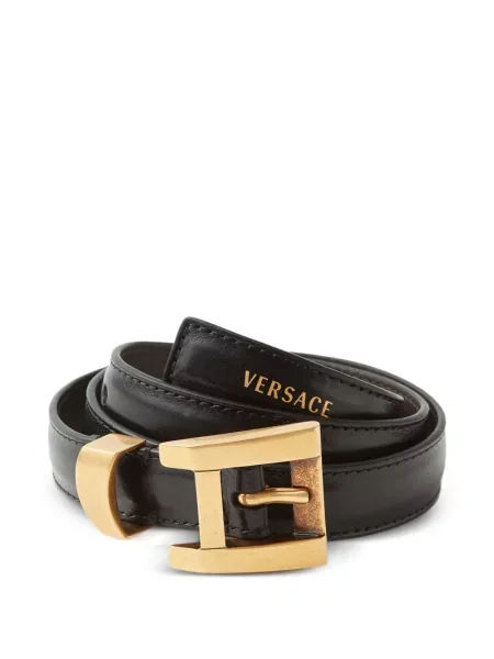 Cu centură curea Versace din piele negru