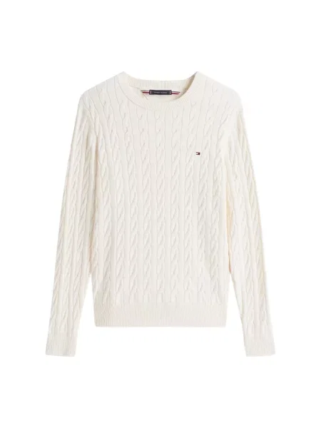 Tommy Hilfiger sweter beżowy lekki biały