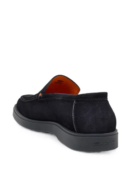 Pantofi loafer Santoni din piele de căprioară albastru