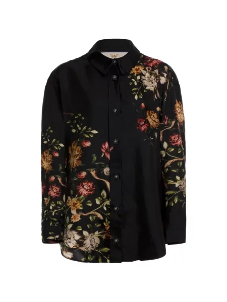 Cămașă Agua By Agua Bendita cu model floral cu imagine negru