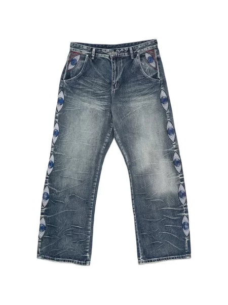 Blugi Kidsuper cu broderie albastru