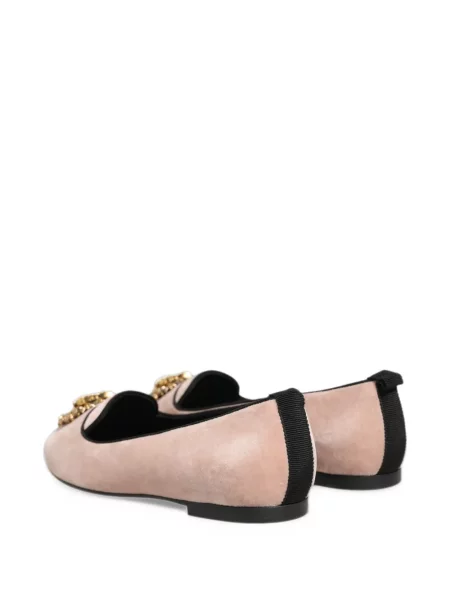 Loaferice Dolce & Gabbana s uzorkom srca ružičasta