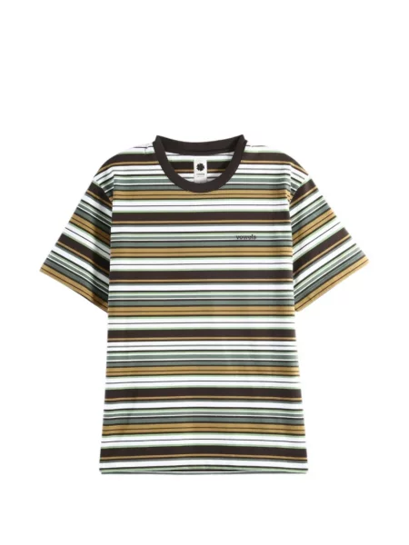 Tricou Vowels cu dungi cu imagine maro