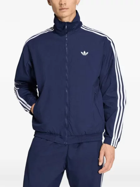 Geacă Adidas cu dungi alergare albastru