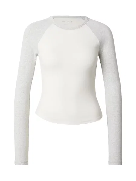 HOLLISTER Tricou gri alb