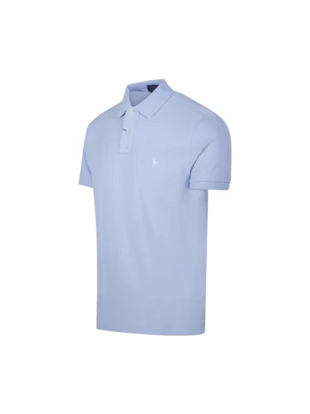 Koszulka polo o kroju slim fit z czystej bawełny Polo Ralph Lauren niebieska