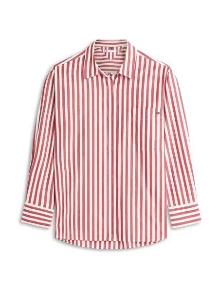 TOMMY HILFIGER Palaidinė ESS nebalintos drobės / vyšninė raudona