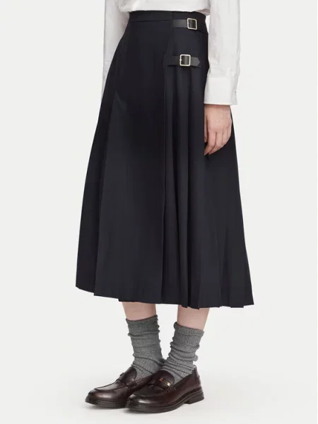 Barbour Fustă plisată Delilah Bleumarin