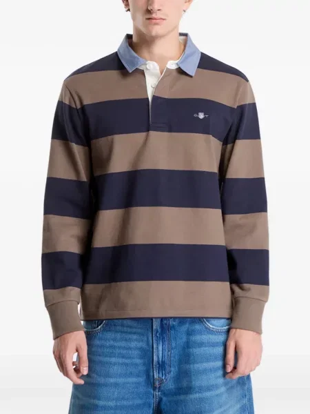 Lung tricou polo Gant maro