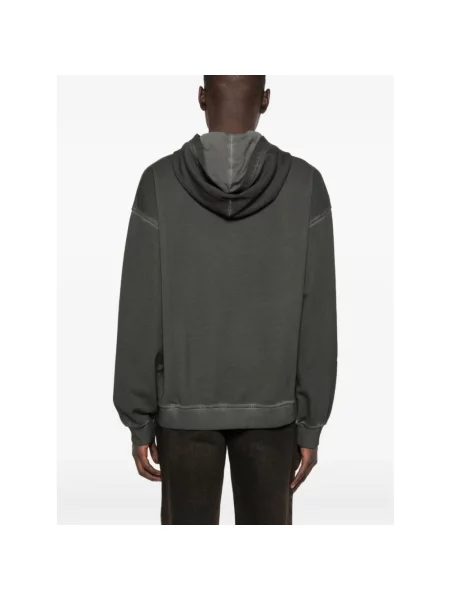 Lniana bluza z kapturem Diesel z kapturem szara