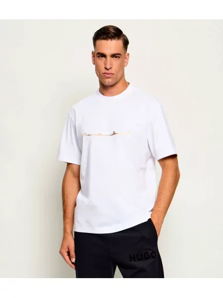 HUGO Tricou Datrik | Relaxed fit alb