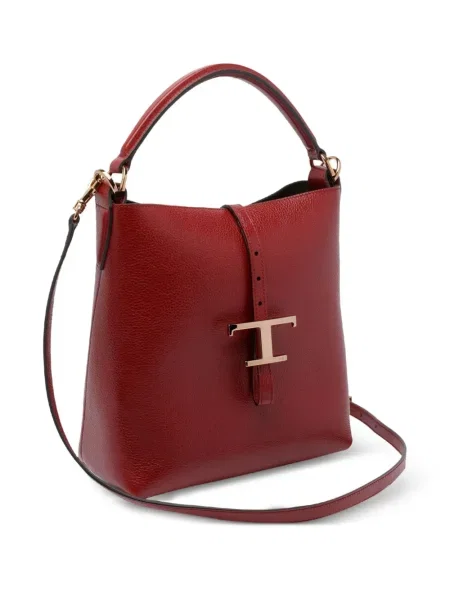 Geantă bucket Tod's cu cataramă roșu