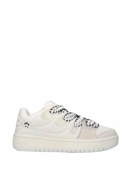 Top Barrow din piele alb