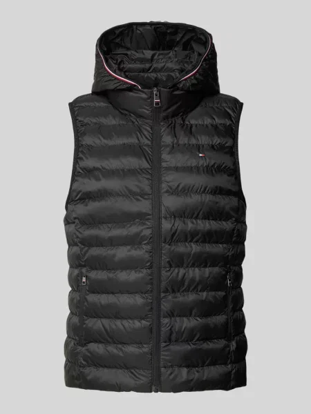 Kamizelka pikowana z kapturem Tommy Hilfiger czarna