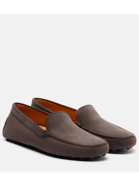 Pantofi loafer Tod's din piele de căprioară maro