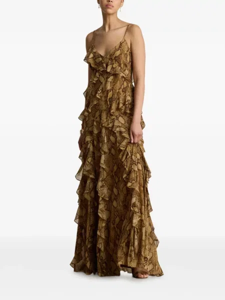 Rochie maxi Lauren Ralph Lauren cu imagine maro