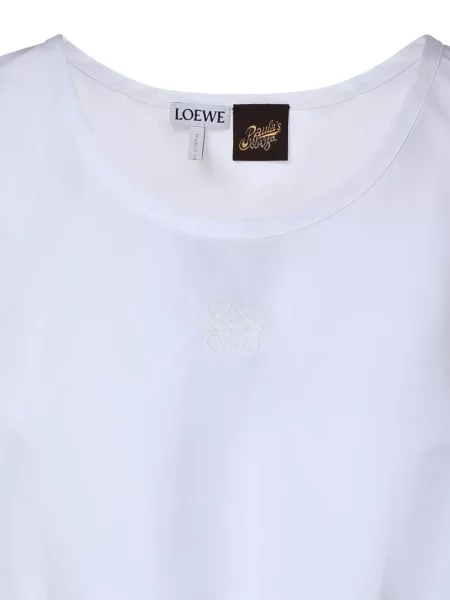 Top Loewe cu broderie cu cordon alb