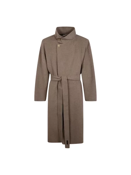 Płaszcz Fear Of God z kaszmiru z wysokim kołnierzem brązowy