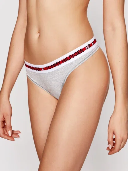 Tommy Hilfiger Бикини тип прашка Thong сив