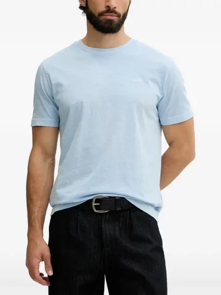 Tricou Gant cu broderie albastru