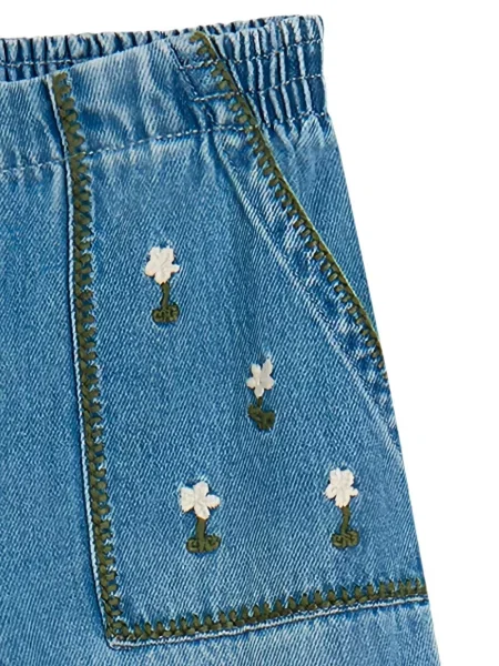 Szerokie jeansy dziecięce Stella Mccartney niebieskie