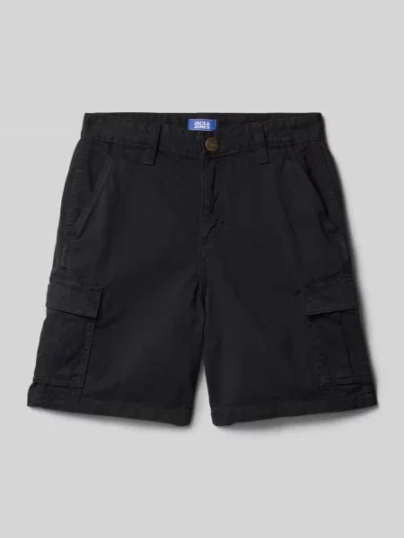 Szorty cargo o kroju regular fit z wpuszczanymi model ‘KARL’ Jack & Jones czarne