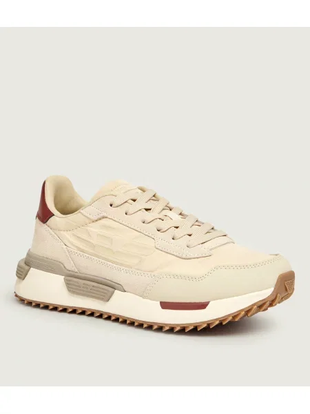 Sneakers | piele întoarsă bej