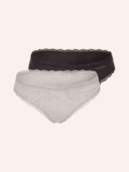 Calvin Klein Balení 2 Ks Kalhotek Cotton Stretch světle šedá černá