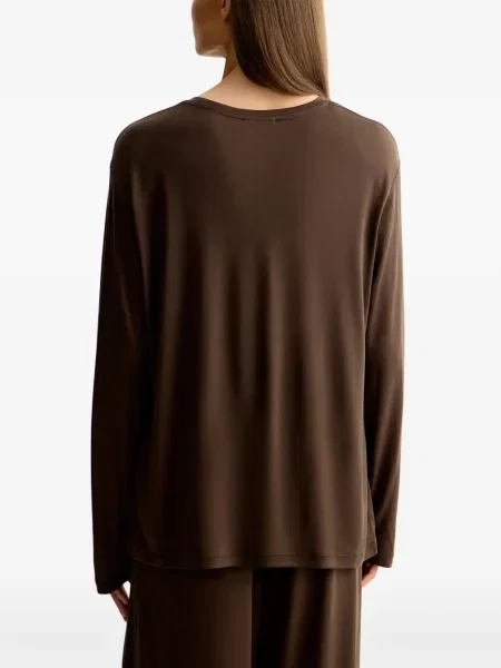 Tricou 12 Storeez de mătase lung maro