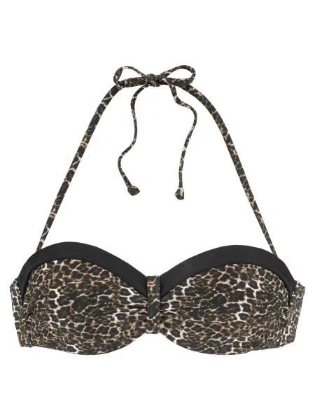 LASCANA Bikini zgornji del bež / rjava črna