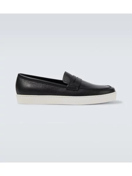 Usnjene loaferke Manolo Blahnik črna