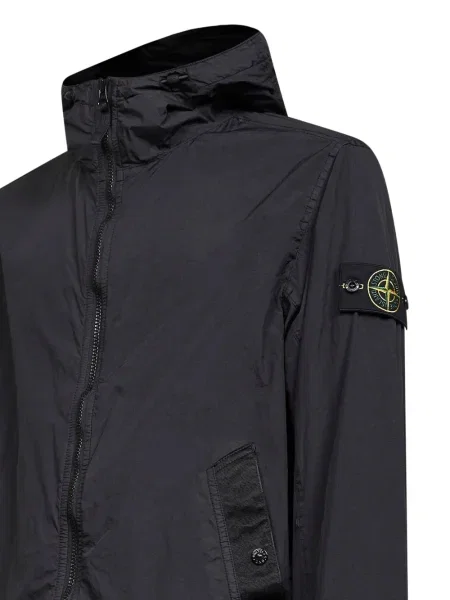 Geacă Stone Island cu glugă cu strasuri negru