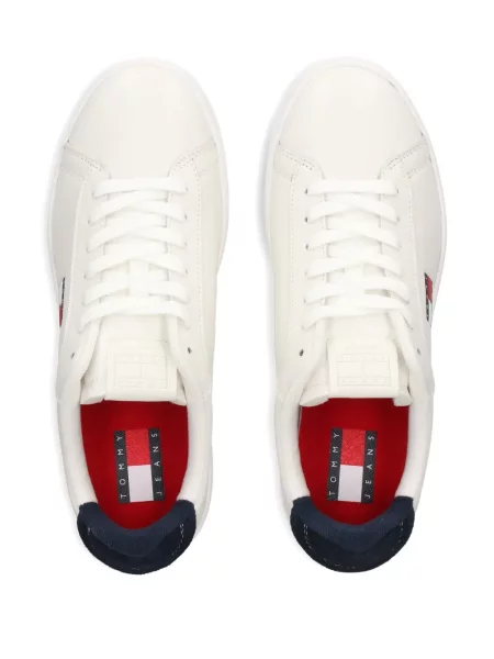 Sneakerși Tommy Jeans din piele alb