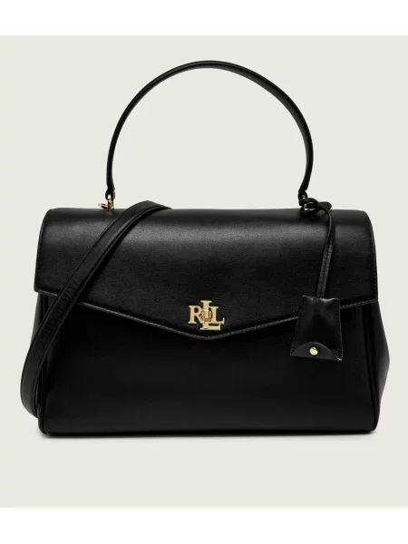 Geantă Lauren Ralph Lauren din piele negru
